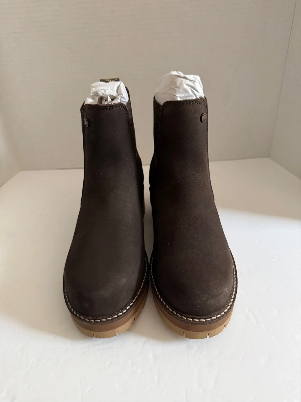 Barbour Men's Dark Brown Chukka Ankle Boots Shoes Tan Lug Sole Women size EU 36
